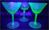 Uranium Depression Martini Glasses, 5" *Bidding
