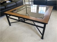 Glass Top Coffee Table w/ Lion Head Accents