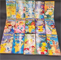 Lot of 15 Pokemon VHS Tapes 1990's