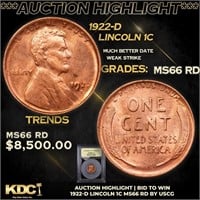 ***Auction Highlight*** 1922-d Lincoln Cent 1c Gra