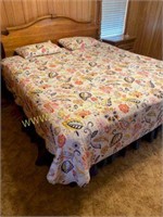 Retro king size bed spread shams and skirt - beddi