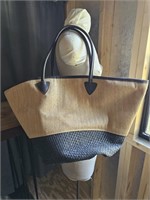 Large Reversible Straw Tote Bag