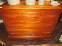 3 Drawer Maple Dresser w/Ship on Drawer
