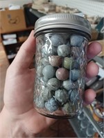Antique Jar of Clay Marbles