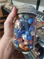 Antique Ball Jar Full of Marbles