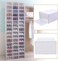 DYRABREST 24 Pack Shoe Storage Boxes Clear Plastic