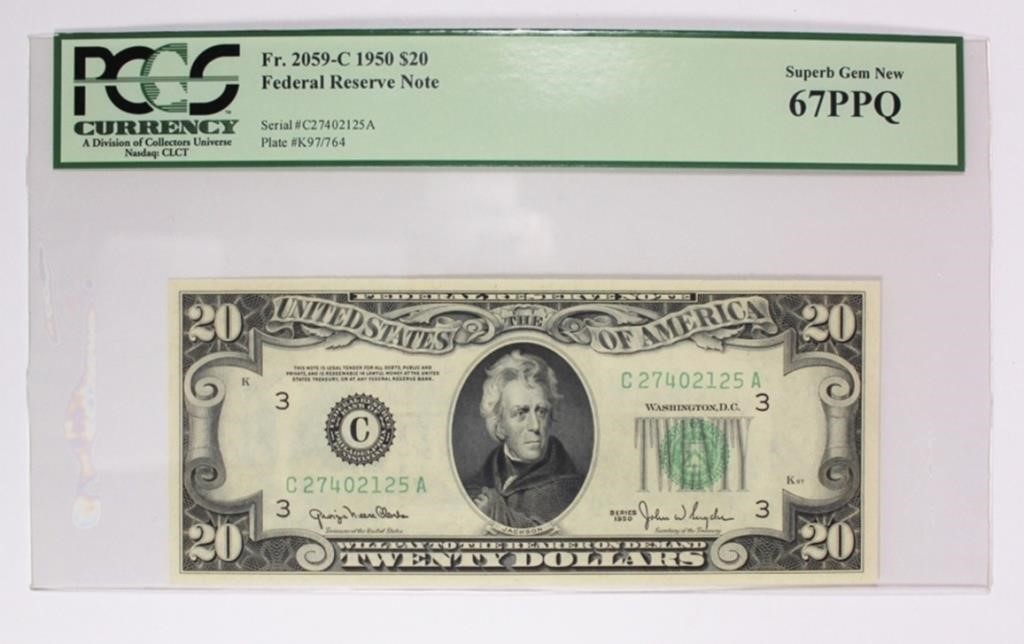 FR 2059-S $20 FEDERAL RESERVE NOTE