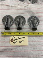 Set of 3 used 7/8" rail hardware