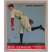 1933 Goudey Herb Pennock Vg Pencil Mark