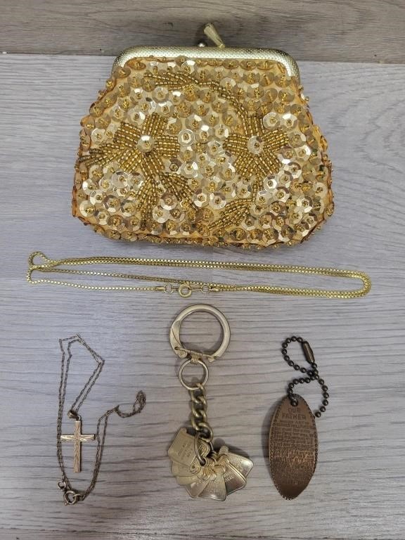 Sequin Coin Purse w/ Religious Accessories