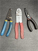 Wire cutter/strippers, needle nose pliers