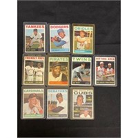 (10) 1964 Topps Baseball Cards With Hof