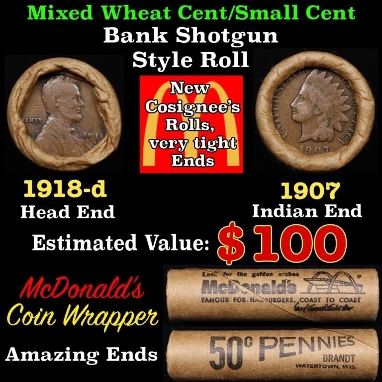 Lincoln Wheat Cent 1c Mixed Roll Orig Brandt McDon