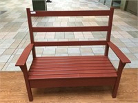 Red High Back Bench Near JC Penny's