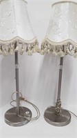 PAIR OF TALL CHROME TABLE LAMPS