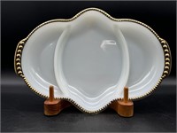 Vintage Fire King divided dish w/gold rim