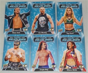 Lot of 6 UD AEW Wrestling Main Features cards