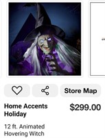 12 ft. Animated Hovering Witch (NIB)