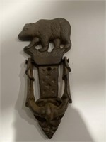 Cast iron bear door knocker