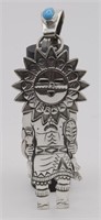 A Southwest Hopi Sunface Silver Katchina Pendant,