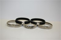 Spring Bracelets in Silvertone and Black
