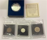 (4) US Antique Coins - (2) 90% Silver