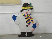64" Large Wood Decorative Snowman