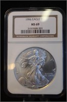 1996 Certified 1oz .999 Silver American Eagle
