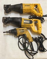 Dewalt Power Tools: 2) Dewalt Sawzalls & Drywall