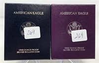1986, 1995 Silver Eagle Proofs
