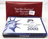 2000 Proof Set; 3 Piece Bicentennial Mint Set