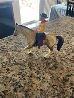 Vintage Horse & Cowboy Toy & Bag of Jacks