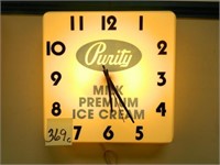 Lighted Purity Milk Premium Ice Cream Clock,