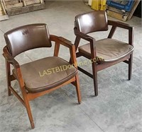 2 Danish Walnut Arm Chairs