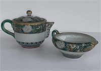 Antique Asian Porcelain Teapot & Creamer