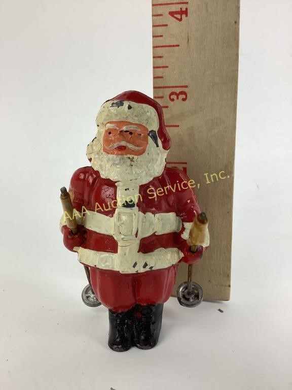Old lead painted Santa Claus Christmas figurine,