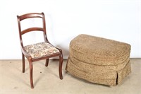 Ottoman & Wood Chair