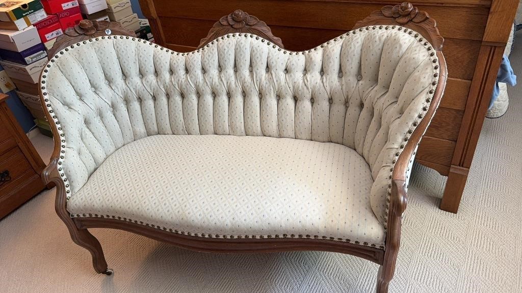 Victorian Walnut Loveseat