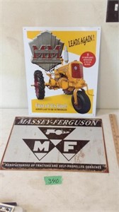 Metal signs, Massey Ferguson and Minneapolis