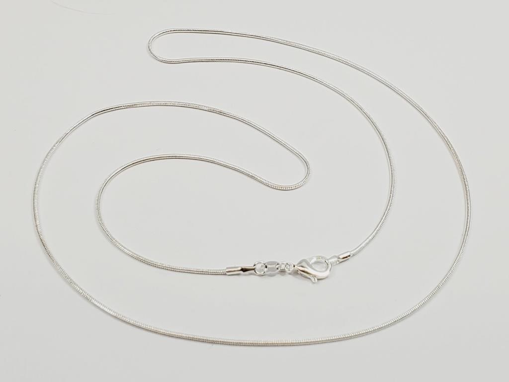 Silver Chain Necklace 24" Stamped 925