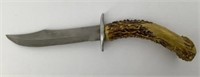 Stag Horn Handle Straight Knife 6.25” blade 12”
