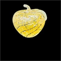 Apple shaped Paper weight w gold flecks Hand blown