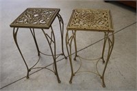 Gold painted plant stands