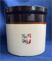 Vintage Cream & Brown Crock