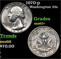 1970-p Washington Quarter 25c Grades GEM+ Unc