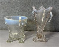 Vintage clear and opalescent glassware - bubbles