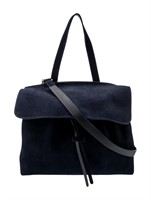 Mansur Gavriel Blue Suede Drawstring Shoulder Bag