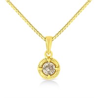 14k Gold-pl .75ct Diamond Milgrain Necklace