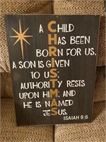 Christmas Christian Wall Decor Wooden Sign