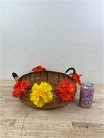 Woven basket with flowers